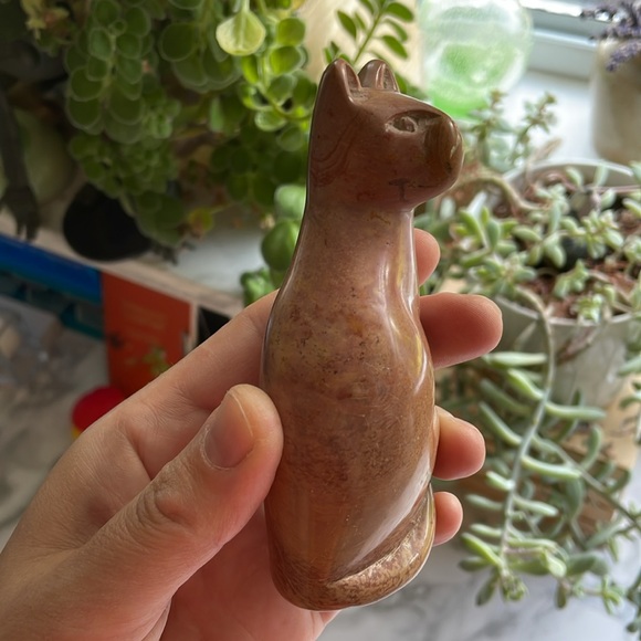 Vintage soapstone "grump cat" figurine - Picture 7 of 7